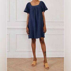 Madewell Navy Square Neck Mini Dress